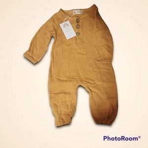 Linen long sleeve romper